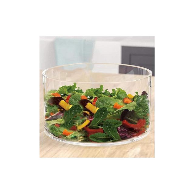 Le'raze Large Glass Salad Bowl - Clear Borosilicate Glass - 100oz.