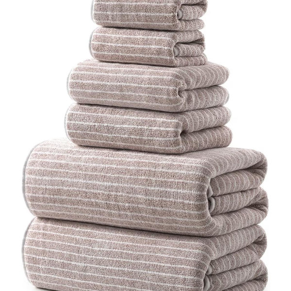 REDKISS Ultra Soft Bath Towels Set of 6 Large 35"x70" | 100% Microfiber, Highly Absorbent & Quick Dry | Taupe Towels for Bathroom, Spa, Gym | 2 Bath, 2 Hand, 2 Washcloths