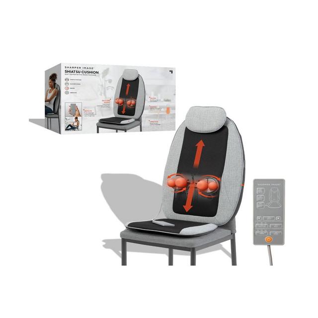 Sharper Image Massager Seat Topper 4-Node Shiatsu with Heat and Vibration