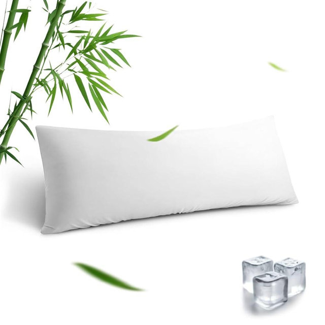 Body Pillowcase, Cooling Viscose from Bamboo Pillow Cover with Zipper Closure, Soft Moisture-Wicking for Hot Sleepers, Hair and Skin-Friendly, White, 1 Pack