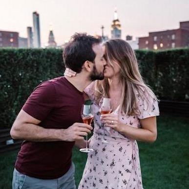 Celebrating after the proposal