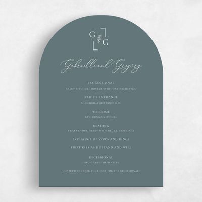 Green Arch Wedding Program - Olney