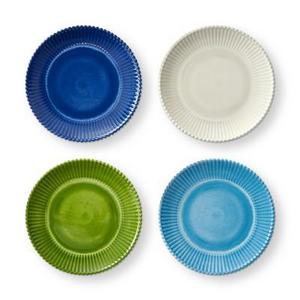 Pleated Mixed Outdoor Melamine Appetizer Plates, Set of 8