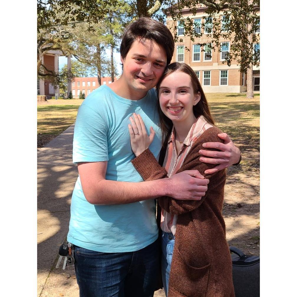 Photo at the spot where we got engaged