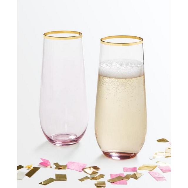 Martha Stewart Collection Set of 2 Stemless Flutes, Created for Macy's