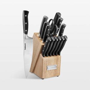 Cuisinart Classic Triple-Rivet 15-Piece Knife Block Set + Reviews | Crate & Barrel - Black