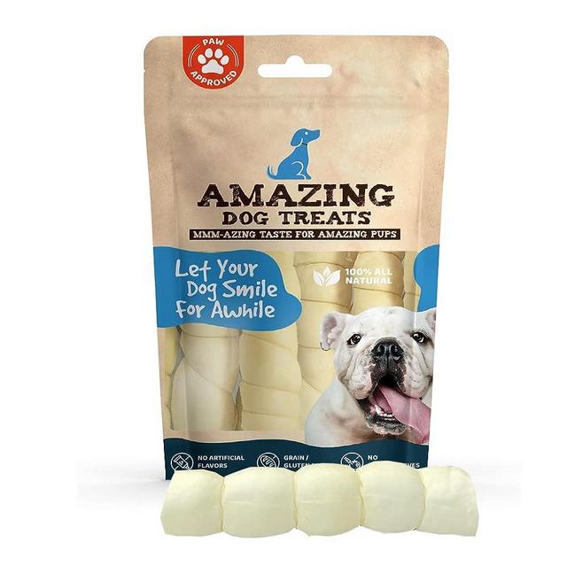 Amazing Dog Treats - Beef Cheek Rolls-(Mega Thick 10" - 6 Pcs) No Hide - Safe Rawhide Alternative Dog Chew - Great for Power Chewers - Long Lasting Dog Chew - No Splinters - Retriever Rolls for Dogs