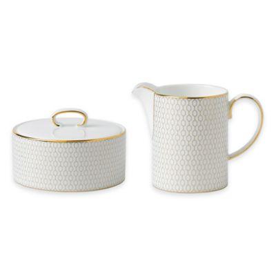 Wedgwood® Arris Covered Sugar Bowl and Creamer