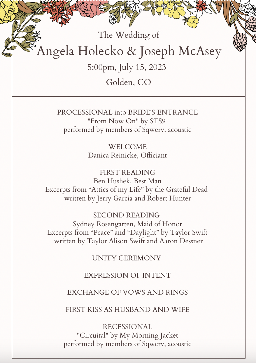 The Wedding Website of Angie Holecko and Joe McAsey