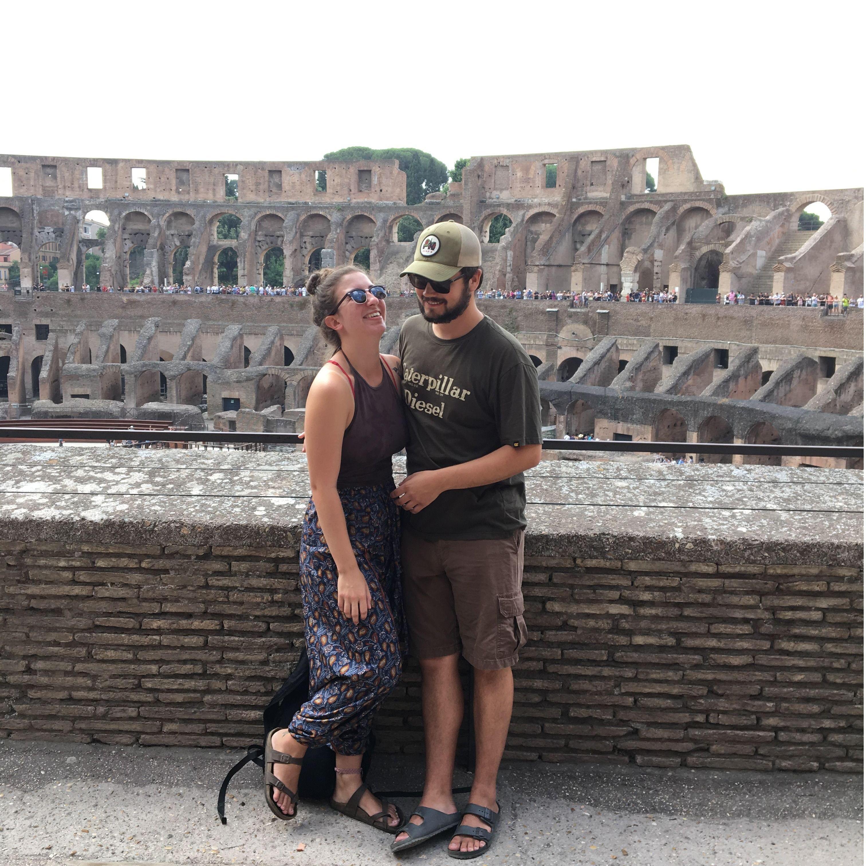 At the Colosseum in Rome, Italy.
