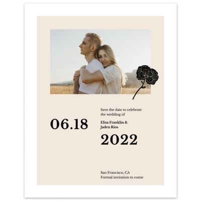 Beige Boho Wedding Digital Save the Date - Catania Portrait