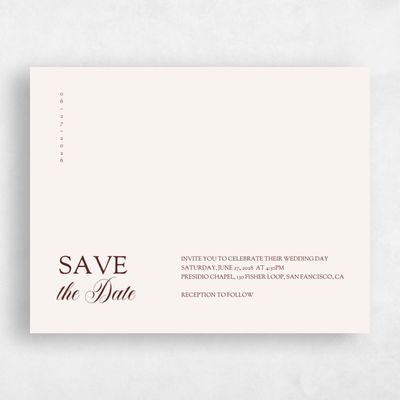 Beige Wedding Save the Date - Soave Landscape