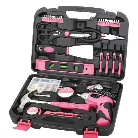 Apollo Tools 135pc Household Tool Kit - DT0773N1 (Pink)