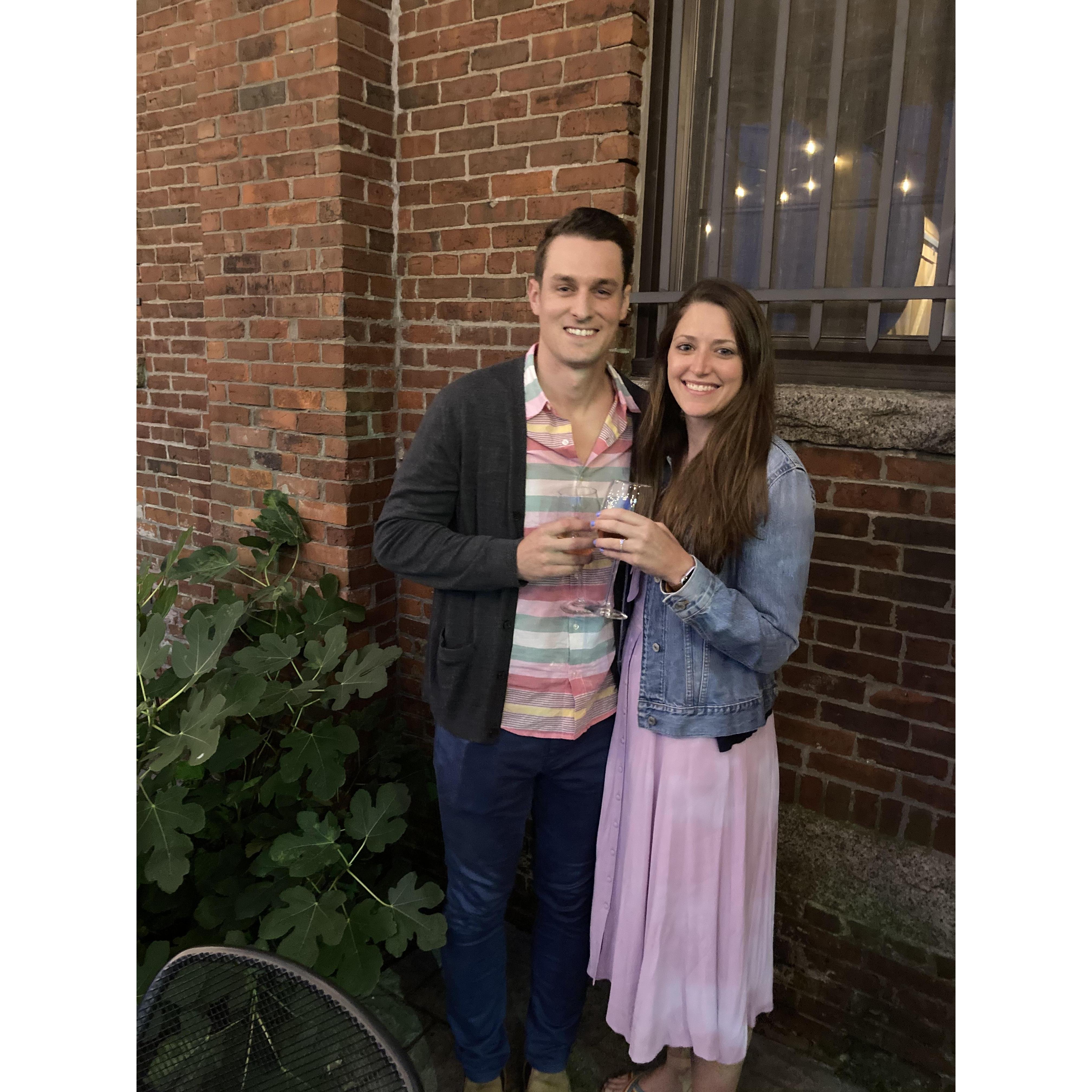Surprise [socially distanced] engagement party at The Boston Winery!