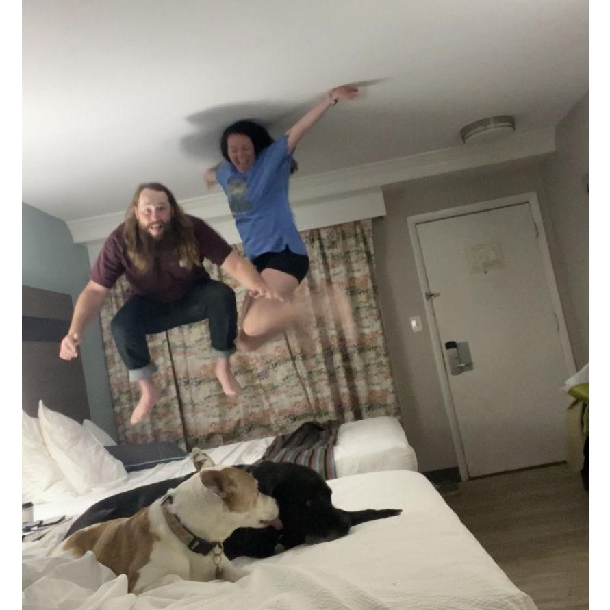 2AM Celebration in Norfolk Virginia after finding a bedbug in the previous hotel.