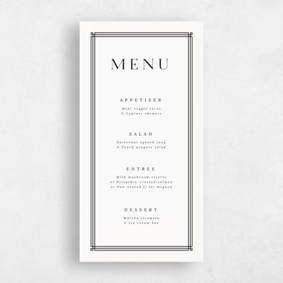 Beige Elegant Wedding Menu - Sarnai
