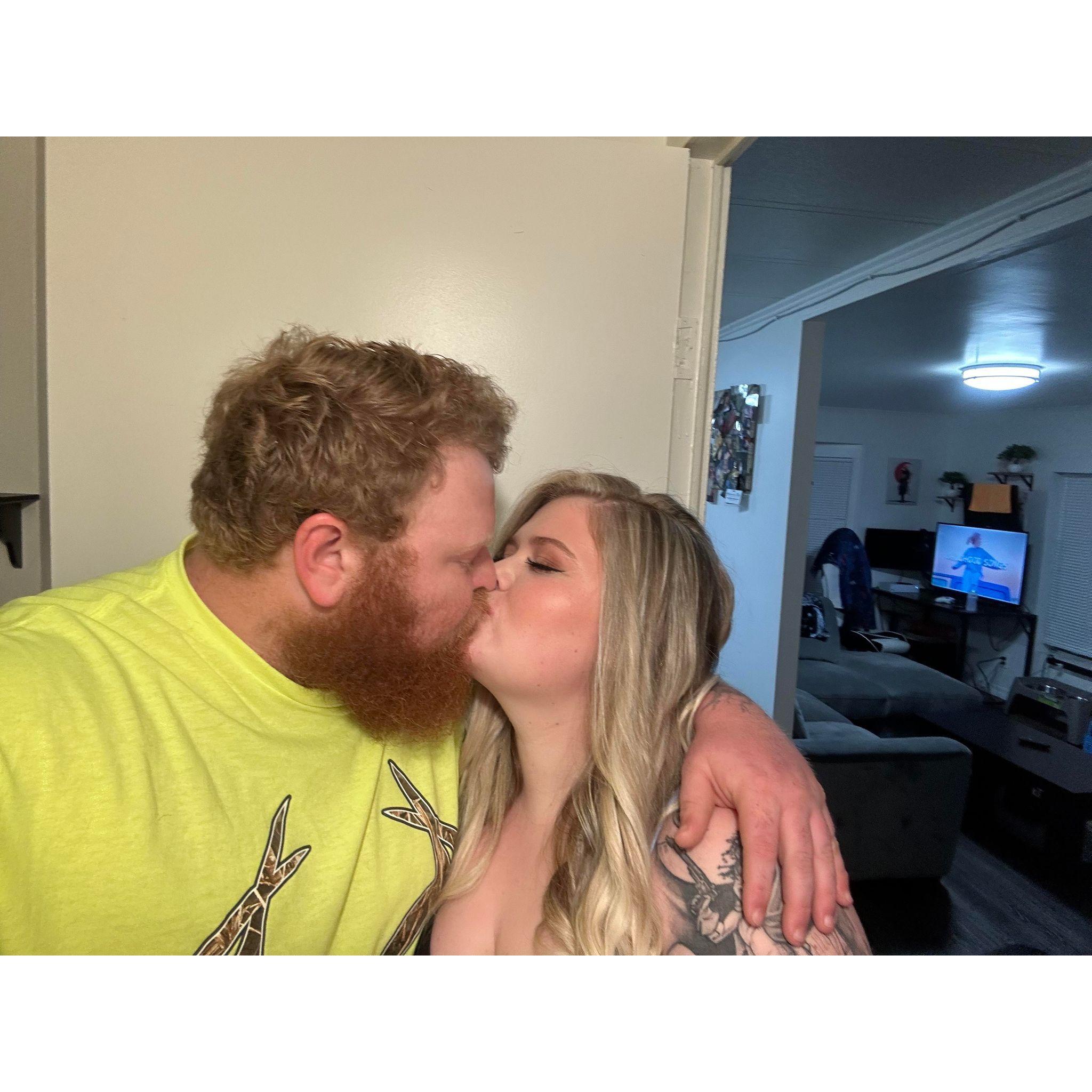 Birthday Kisses with him!