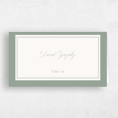 Sage, Green Wedding Place Card - Topaz