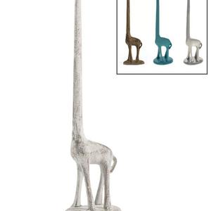 Paper Towel Holder or Free Standing Toilet Paper Holder- Cast Iron Giraffe Paper Holder - Decorative Bathroom Toilet Paper Holder or Stand Up Paper Towel Holder - Antique White by Comfify