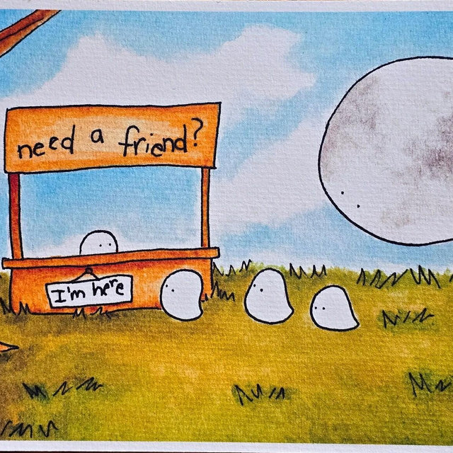 5x7 Print "Need a Friend?"