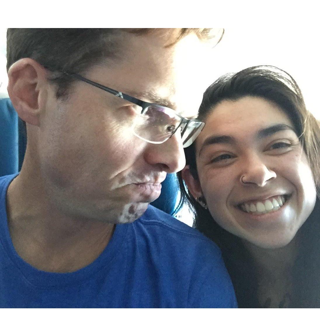 Plane ride to Italy - he didn't want pictures