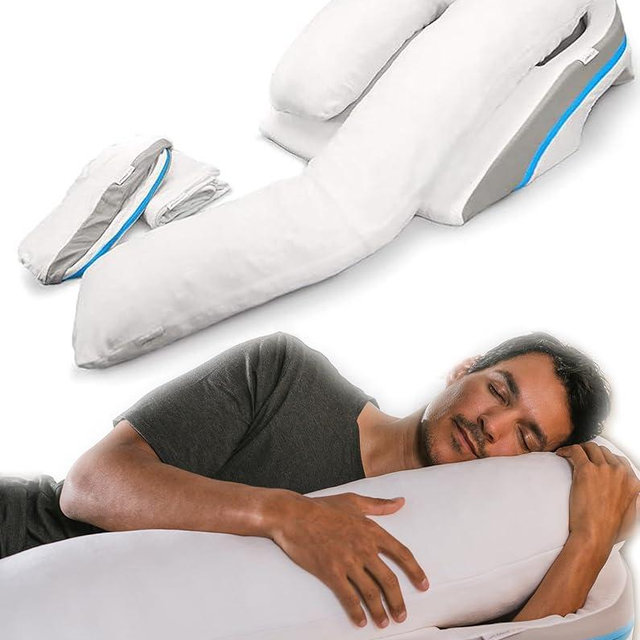 MedCline Shoulder Relief System with Extra Cases, Bed Wedge Pillow for Shoulder Pain Relief and Therapeutic Body Pillow, Inclined Sleep Position with Arm Pocket, Small/Medium for 5'9" and Under