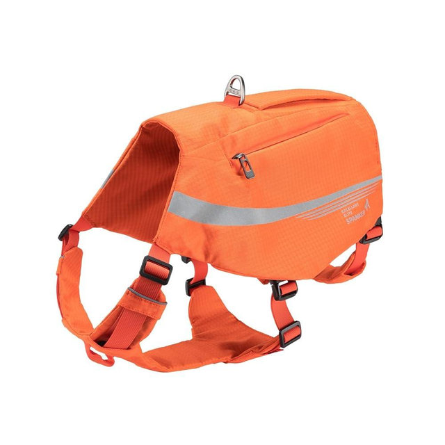 EXCELLENT ELITE SPANKER Y-Shaped Reflective Dog Backpack with Handle Pockets No Pull D-Rings Lightweight Hiking Gear for Dogs Hunting Camping Travel (Orange)