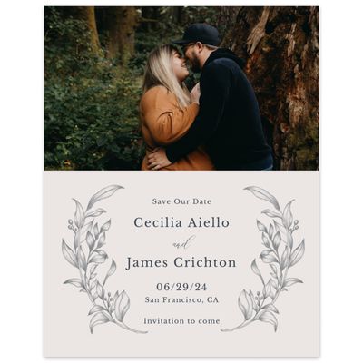 Charcoal, Black Wedding Digital Save the Date - Merriott Photo