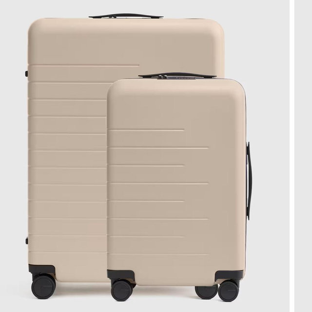 Expandable Carry-On & Medium Check-In Suitcase Set - Tan