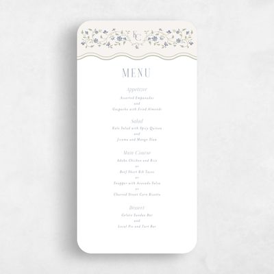 Beige Rounded Wedding Menu - Siofra