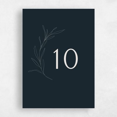 Darkest Teal, Blue Wedding Table Number - Avila