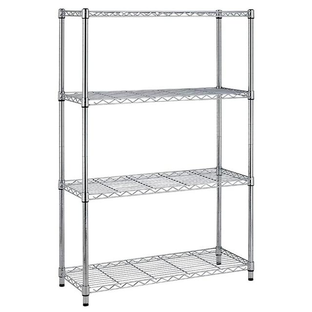 14”Dx36”Wx54”H 4 Shelf Wire Shelving Unit Garage Large Storage Shelves Heavy Duty NSF Wire Shelf Metal Height Adjustable Commercial Grade Steel Layer Rack Organizer with 1000 LBS Capacity,Chrome