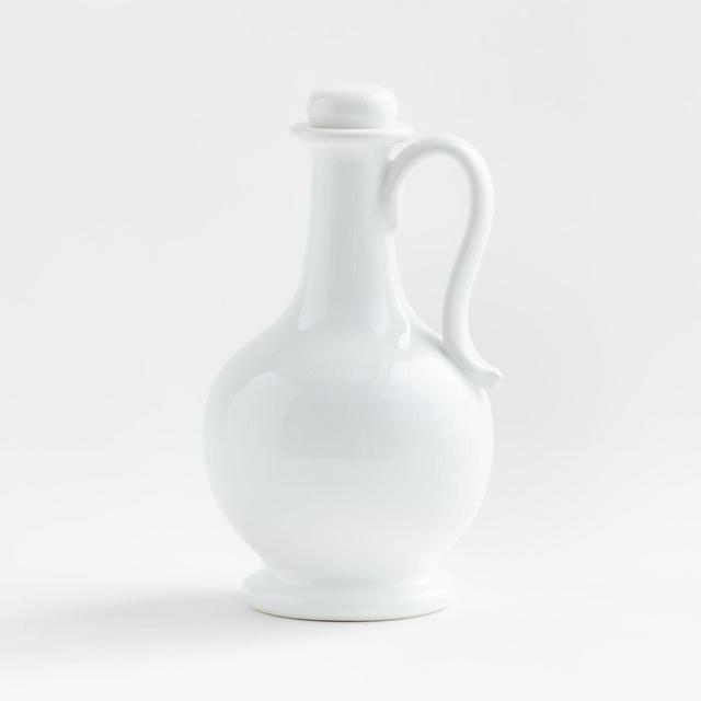 Sorrento White Ceramic Olive Oil Cruet