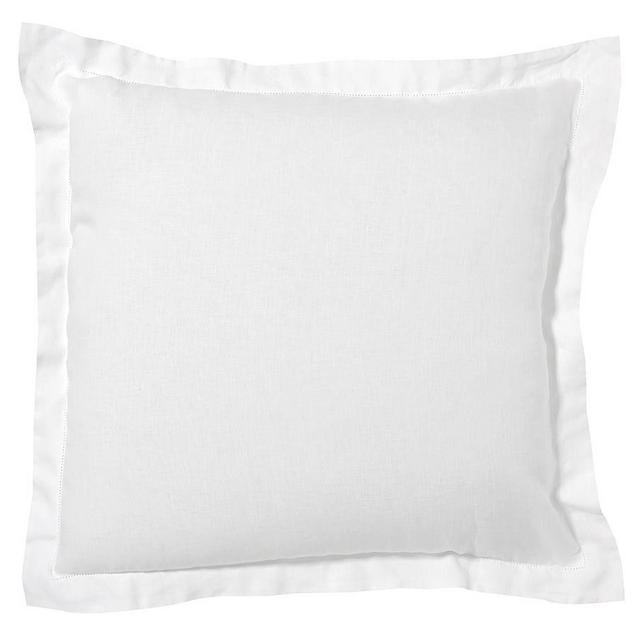 White Belgian Flax Linen Euro Shams, Set of 3