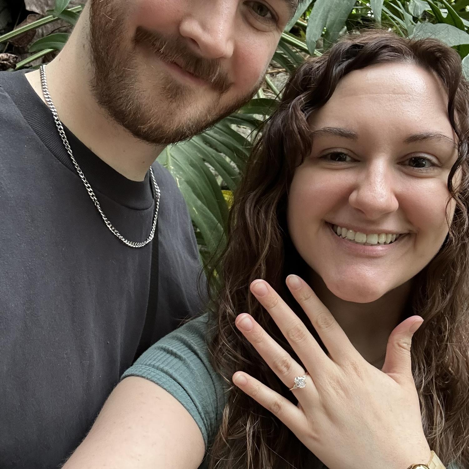 Right after the proposal at the St. Louis butterfly house.