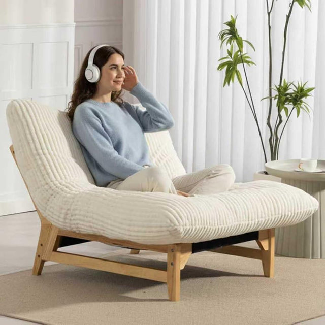 Ningering Giant Cloud Lounge Accent Chair for Reading, Big Comfy Cloud Chair with Frame for Living Room Bedroom Patio, Corduroy|Oversized|44 Inch (White)