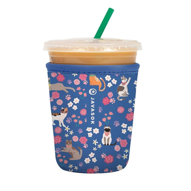 Sok It JavaSok Small Insulated Neoprene Cup Sleeve - Purr-fection