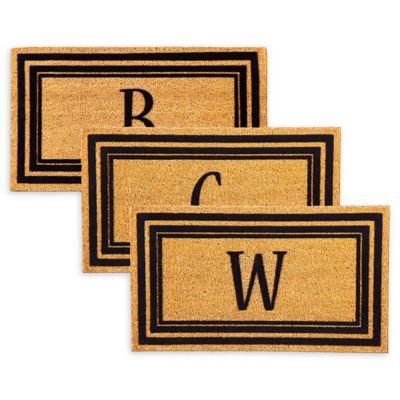 Flocked Monogram Letter "J" Door Mat Insert in Black