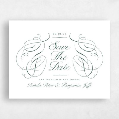 Forest, Green Wedding Save the Date - Ventana Landscape Letterpress
