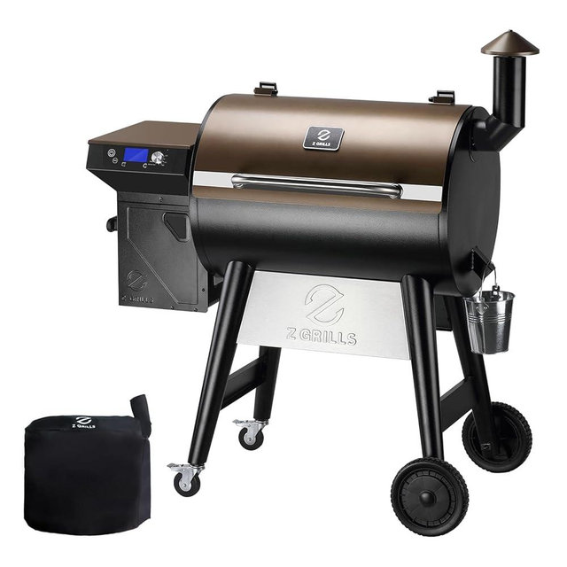 Z GRILLS Wood Pellet Grill & Smoker, 8-in-1 Outdoor BBQ Grill with PID 2.1 Controller, 697 sq in Cooking Area, 2 Meat Probes, LCD Screen, Rain Cover Included