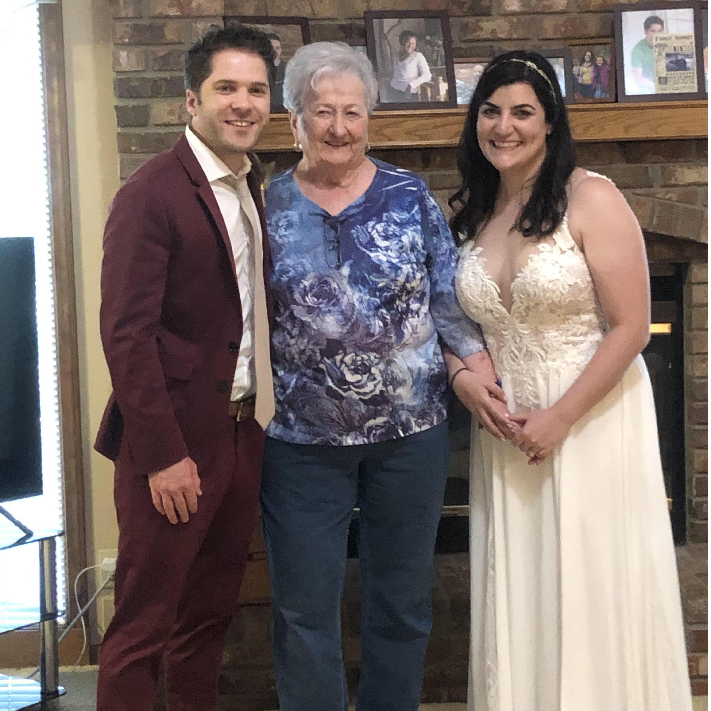 With Andrew's maternal grandmother, Katie Paprocki. Again, we were just so lucky to be able to celebrate with so many loved ones in such a unique way.