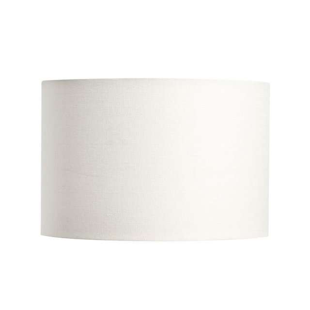 Gallery Straight-Sided Linen Drum Lamp Shade, Medium, White