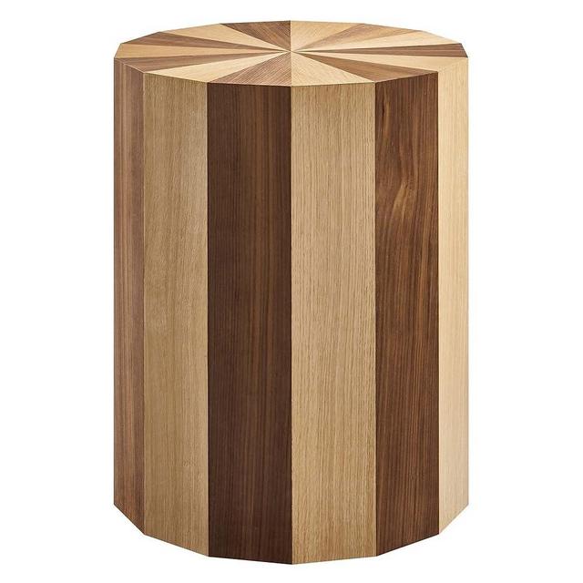 Modway Twirl Side Table, Oak Walnut