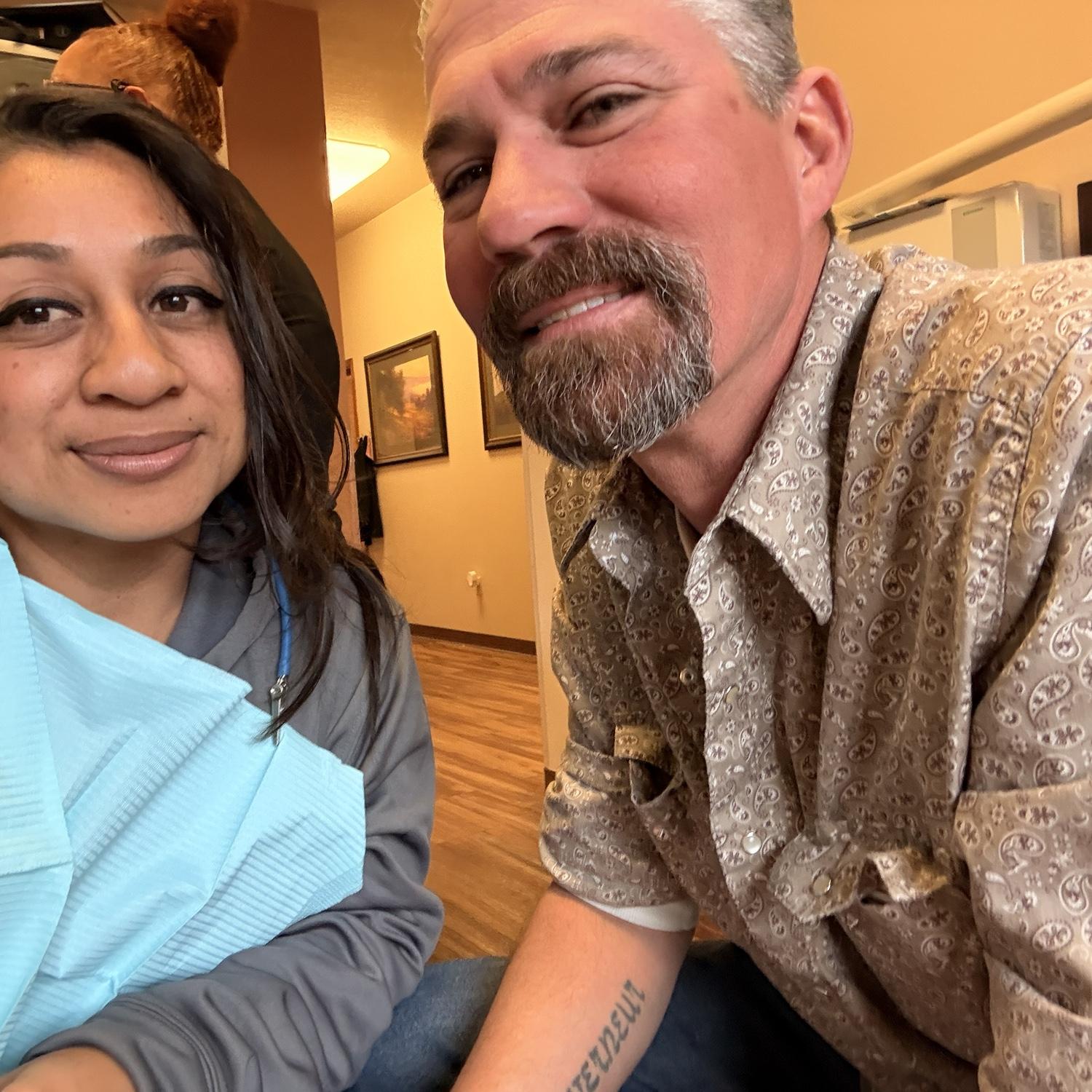 Our first photo together, at the dentist. I hate getting my teeth worked on and Jamison dropped everything to come and hold my hand until the procedure was complete. Also the day I fell in love!