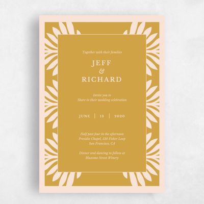 Mustard, Yellow Wedding Invitation - Mantova Classic