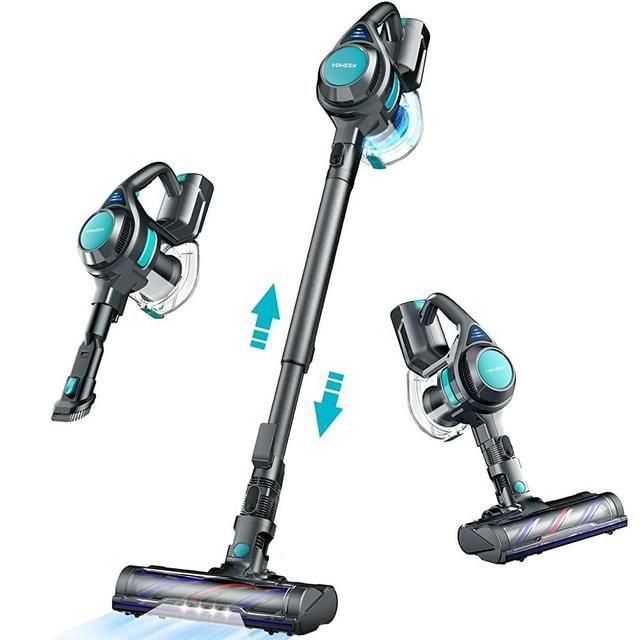 Cordless Vacuum Cleaner, Voweek Lightweight Stick Vacuum Cleaner with Powerful Suction, Detachable Battery, Self-Standing, 1.3L Dust Cup, 4 in 1 Handheld Vacuum for Home Hard Floor Carpet Pet Hair