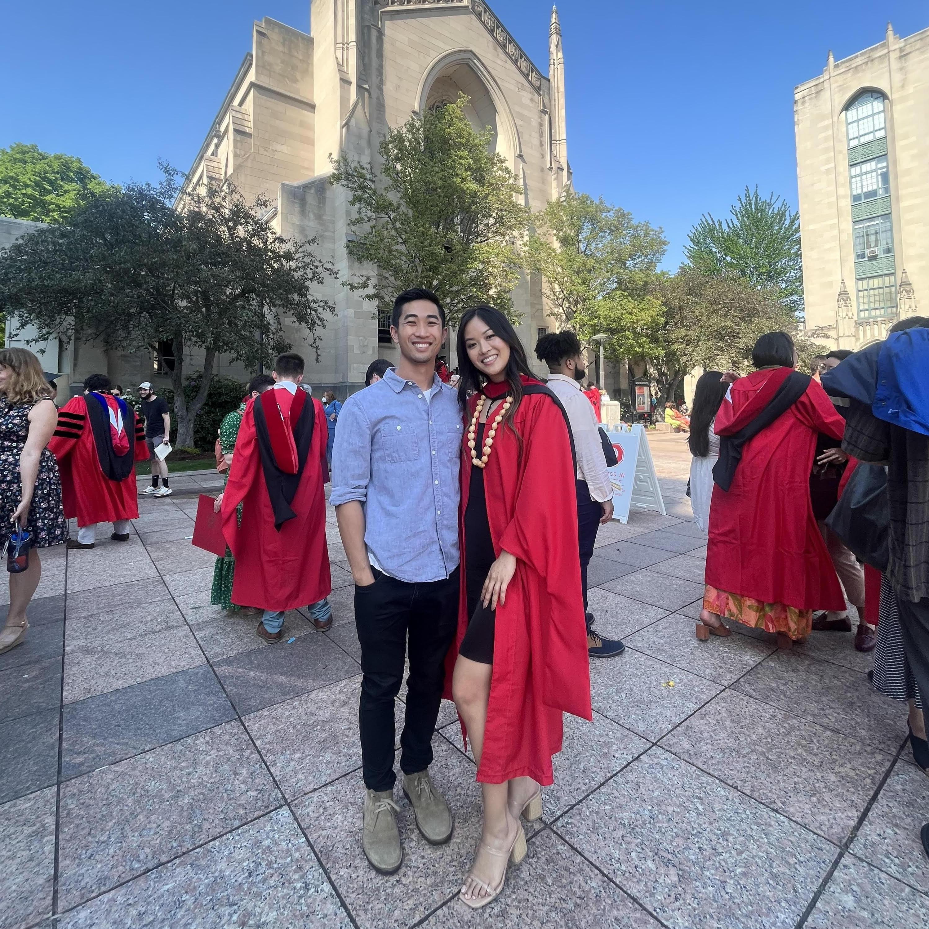 Camille's graduation from her master's program! She was second in her class and made a speech. Boston in 2022.