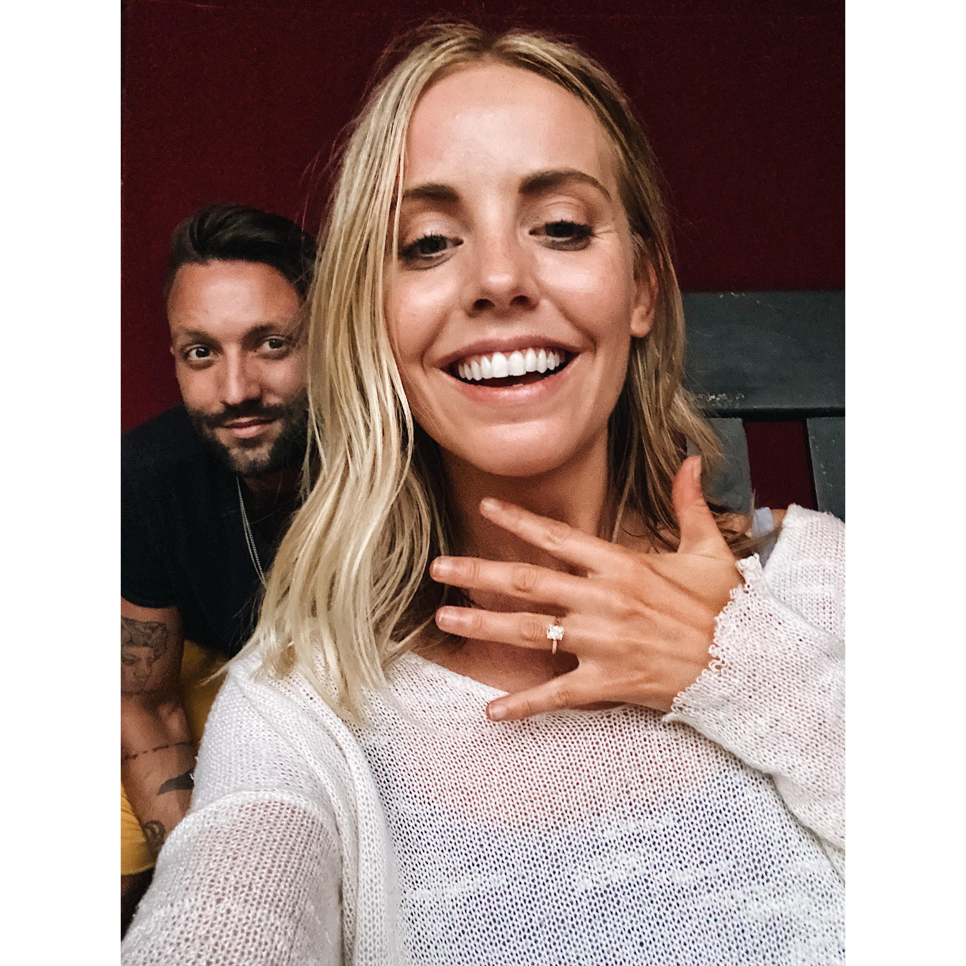 About 3 hours after he proposed...I think we're still in shell shock.