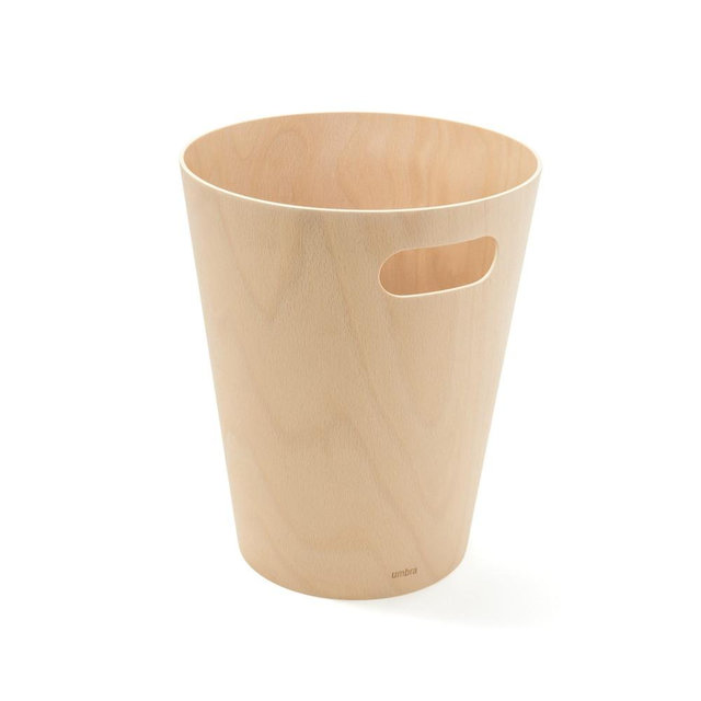 Umbra Natural Woodrow Trash Can