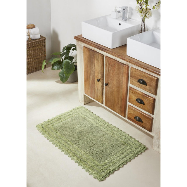 Better Trends Lilly Crochet 100% Cotton Tufted Reversible Bath Rug 24" x 40" Rectangle - Sage